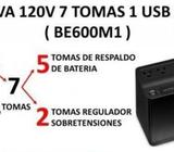 BACKUP APC 600V 330W 7 TOMAS+ 1 PUERTO USB 1.5A(53703563)